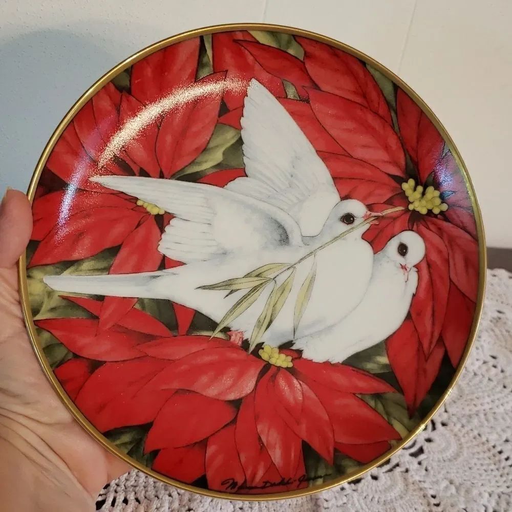Vtg 1991 Limited Edition American Lung Assn Christmas Doves Christmas Seal Plate